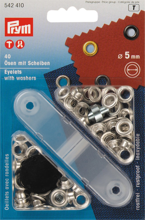 Einschlagwerkzeug Lochwerkzeug 40 Ösen mit  Scheiben 5mm altmessing inkl 