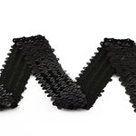 Elastisches Paillettenband schwarz 40mm