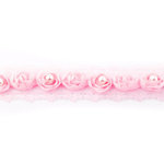 Röschenborte mit Perlen Zierband rosa 25mm