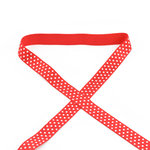 Elastisches Einfassband 16mm rot mit weißen Pünktchen