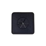 Kunststoff-Aufnäher für Kopfhörer Quadrat schwarz 35mm