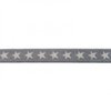 Veloursgummi Star grau-hellgrau 20mm