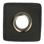 Ösenpatches Quadrat 8mm schwarz altsilber