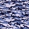 Baumwollstoff Popeline Camouflage Blau