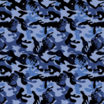 Baumwollstoff Popeline Camouflage Shrek Blau