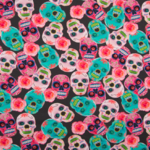 Baumwolljersey Colored Skulls
