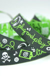 Farbenmix Webband "follow me, lime" 12mm