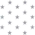 Baumwollstoff Popeline Sterne groß grau auf weiß