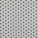 Baumwollstoff Popeline Sterne mittel schwarz auf weiß