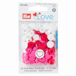 Prym Love Color Snaps Herzen 12,4mm rot/weiß/pink