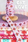 Farbenmix Webband "Cat Love Pink" 15mm