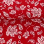 Viskose-Leinenstoff Paisley Flowers rot