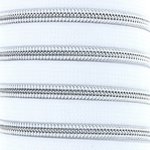 Reißverschluss Meterware metallisiert Spirale 5mm weiß-silber
