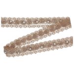 Röschenborte mit Perlen Zierband 25mm sand