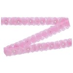 Röschenborte mit Perlen Zierband 25mm pink